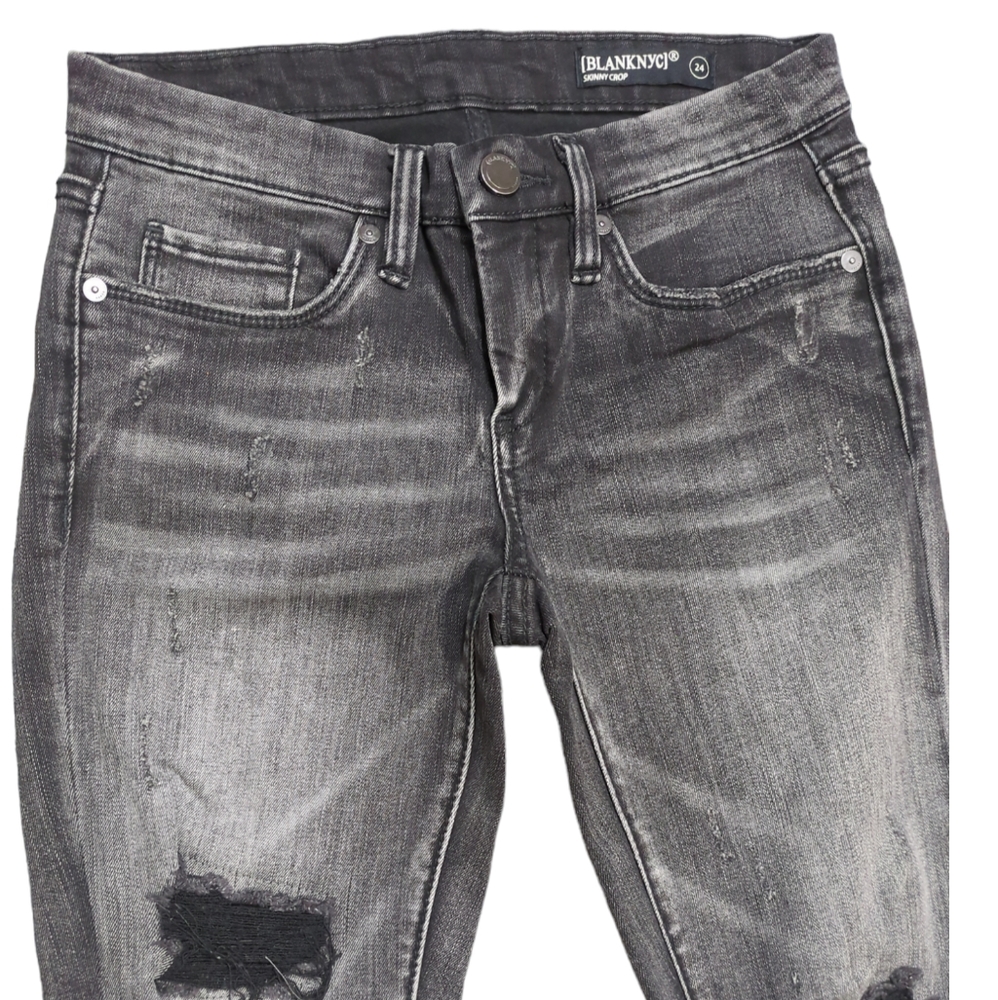 BlankNYC jeans size 24  Skinny Ankle Crop Jeans color black/ Gray - Picture 2 of 6